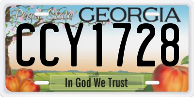 GA license plate CCY1728