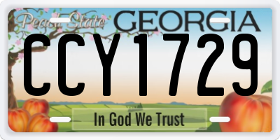 GA license plate CCY1729