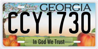 GA license plate CCY1730