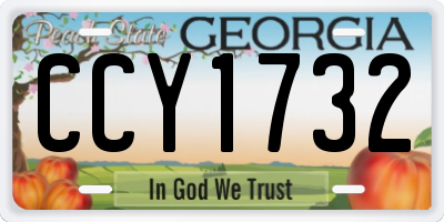 GA license plate CCY1732