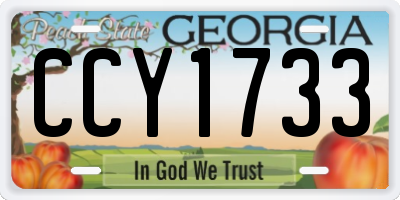 GA license plate CCY1733