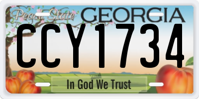 GA license plate CCY1734