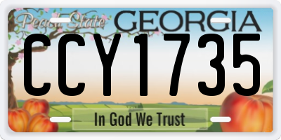 GA license plate CCY1735