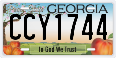 GA license plate CCY1744