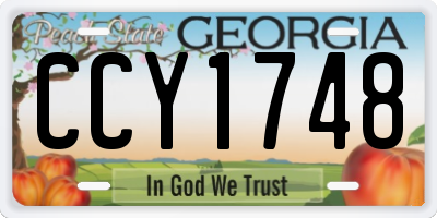 GA license plate CCY1748