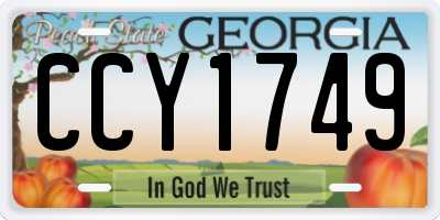 GA license plate CCY1749