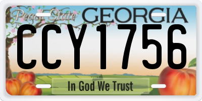 GA license plate CCY1756