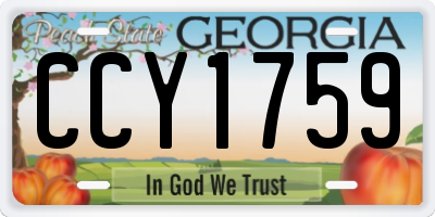 GA license plate CCY1759
