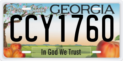 GA license plate CCY1760