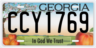 GA license plate CCY1769