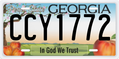 GA license plate CCY1772
