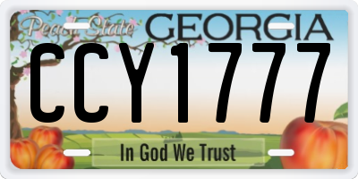 GA license plate CCY1777