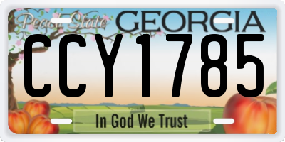 GA license plate CCY1785
