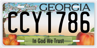 GA license plate CCY1786