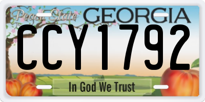 GA license plate CCY1792