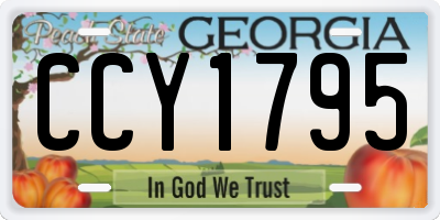 GA license plate CCY1795