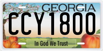 GA license plate CCY1800