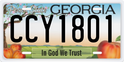 GA license plate CCY1801