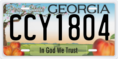 GA license plate CCY1804