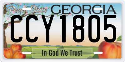 GA license plate CCY1805