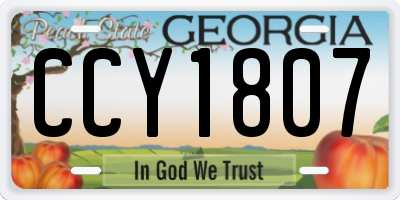 GA license plate CCY1807