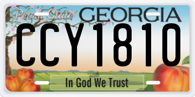 GA license plate CCY1810