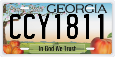 GA license plate CCY1811