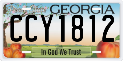 GA license plate CCY1812