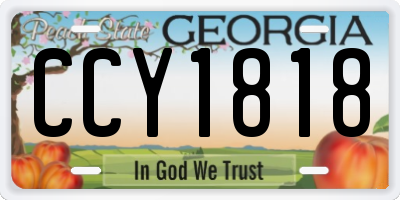 GA license plate CCY1818