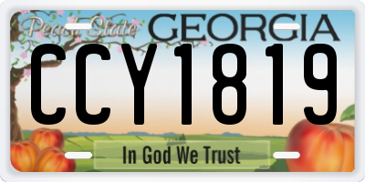 GA license plate CCY1819