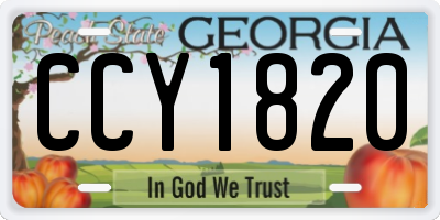 GA license plate CCY1820