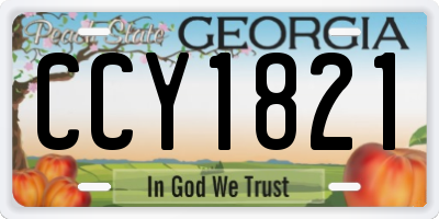 GA license plate CCY1821