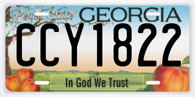 GA license plate CCY1822