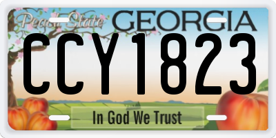 GA license plate CCY1823
