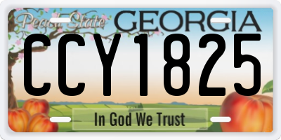 GA license plate CCY1825