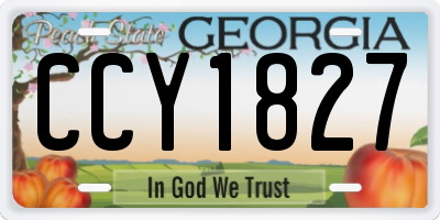 GA license plate CCY1827