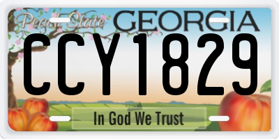 GA license plate CCY1829