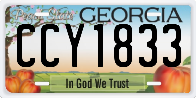 GA license plate CCY1833
