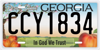 GA license plate CCY1834