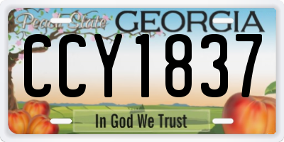 GA license plate CCY1837