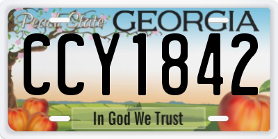 GA license plate CCY1842