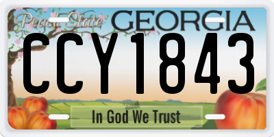 GA license plate CCY1843