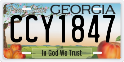 GA license plate CCY1847