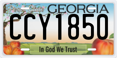GA license plate CCY1850