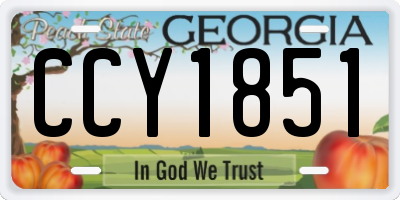 GA license plate CCY1851