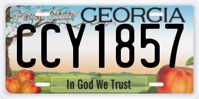 GA license plate CCY1857