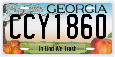 GA license plate CCY1860