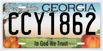GA license plate CCY1862