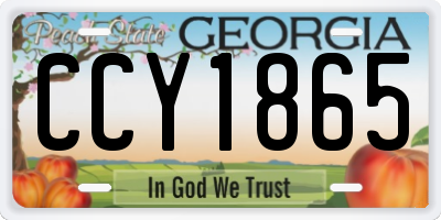 GA license plate CCY1865