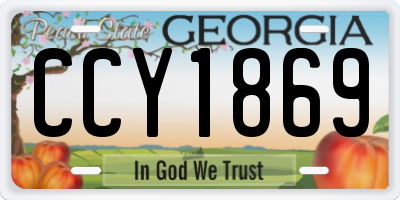 GA license plate CCY1869